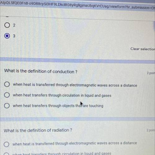 HELP!! what is the definition of conduction?