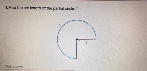 Find the arc length of the partial circle