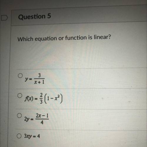 Which equation or function is linear?