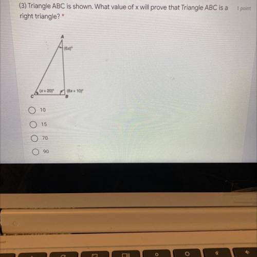 Pls answer ASAP!! Triangle ABC is shown.