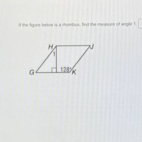 If the figure below is a rhombus, find the measure of angle 1.