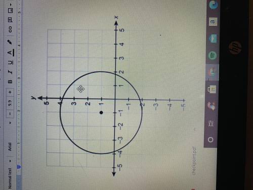 2. Use the image to answer the questions. (a) What is the center and the radius of the circle? (b)
