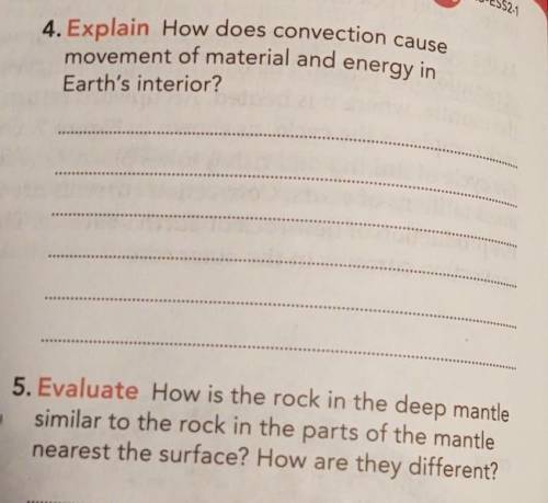 How does convection cause movement of material and energy in Earth's interior?

the subject is sci