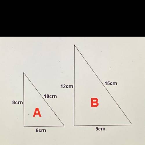 What is the scale Factor from Triangle A to triangle B 
20 POINTS!!!