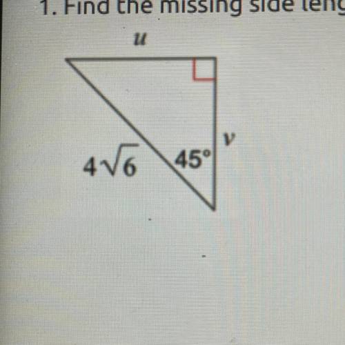 Find the missing side length. Leave your answer in simplest radical form.