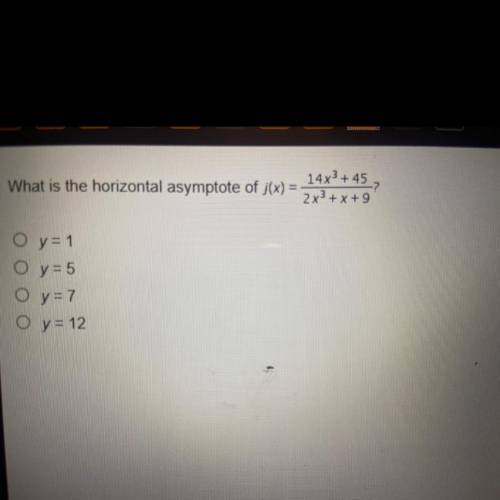 What is the horizontal asymptote of j(x) =