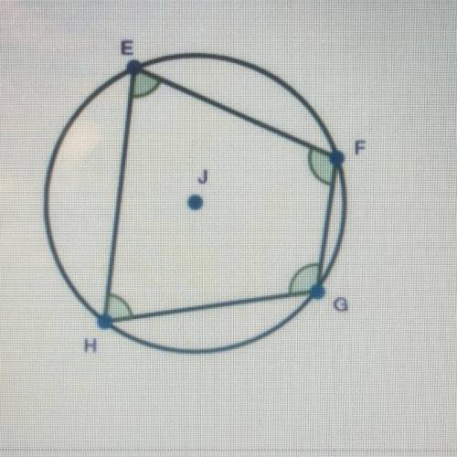 6. Quadrilateral EFGH is inscribed inside a circle as shown below. Write a proof showing

that ang