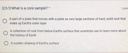 What is a core sample?