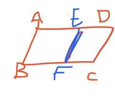 Suppose that ABCD is a parallelogram. Draw line EF from the midpoints of AD and BC. Are lines EF an