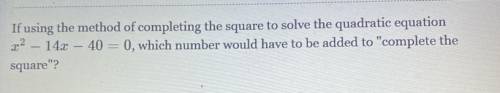 Please help If using the method of completing the square to solve the quadratic equation

22 - 142
