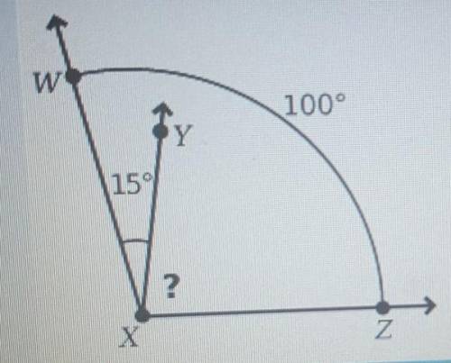 Use the diagram to answer the question. W 100° Y 159 2 X Z The measure of ZWXZ is 100°. What is the