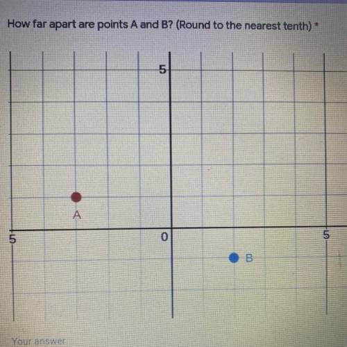 How far apart are points A and B? (Round to the nearest tenth)