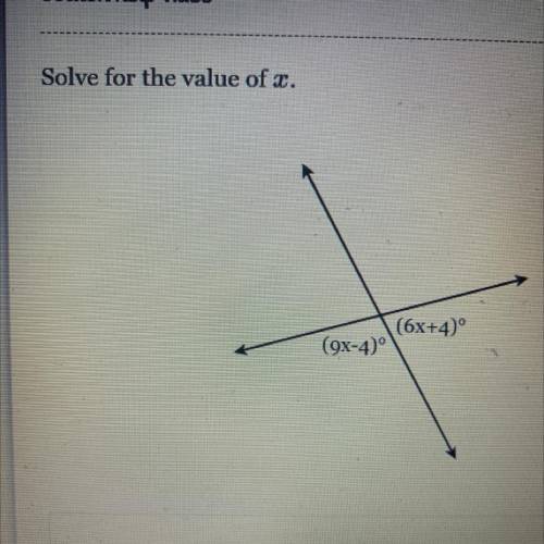 Solve for the value of x.