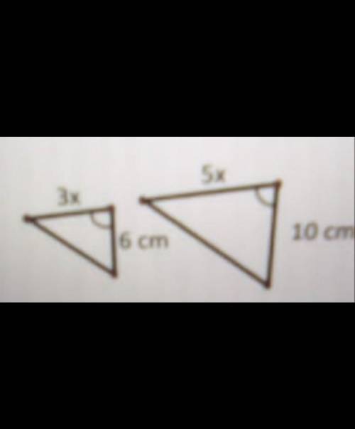 Which of the following would be the criterion for establishing similarity in the 2 triangles?​