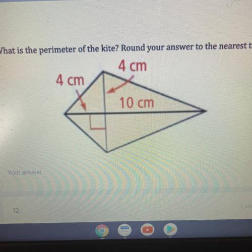 What is the perimeter of the kite? Round your answer to the nearest tenth.