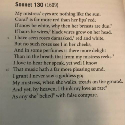 Outline two features of a Shakespearean sonnet that you can identify