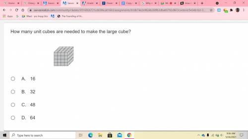 How many unit cubes are needed to make the large cube?
