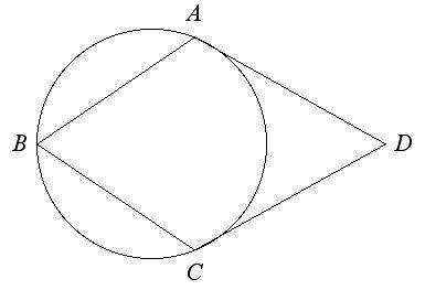 Find m∠D if m∠B=50°. The figure is not drawn to scale.

130°
65°
160°
80°
