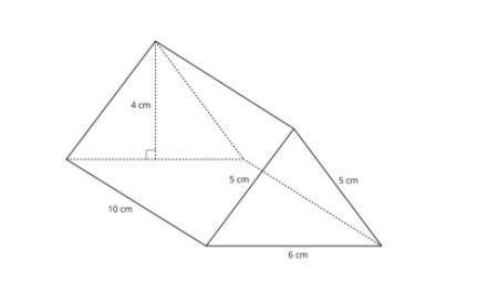 What is the volume of the prism, in cubic centimeters?
