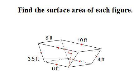 I need to find surface area of this trapezoidal prism.