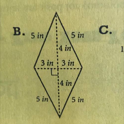 PLEASE HELP WHAT IS THE AREA OF THIS?

B. 5in
C с
5 in
:4 in
3 in 1 3 in
14 in
5 in
5 in