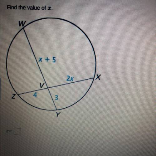 Please help : Find the value x