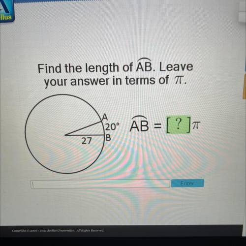 Find the length of AB. Leave
your answer in terms of .
ज
20° AB = [ ? ]T
27