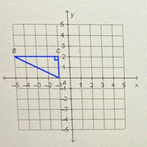 If the triangle on the grid below is translated three units left and nine units down, what are the