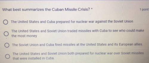 What best summarizes the cuban missile crisis?