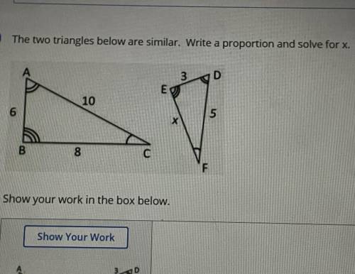 Write a proportion. What is x in the image above