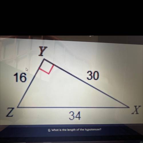 What is the length of the hypotenuse? 
please help!