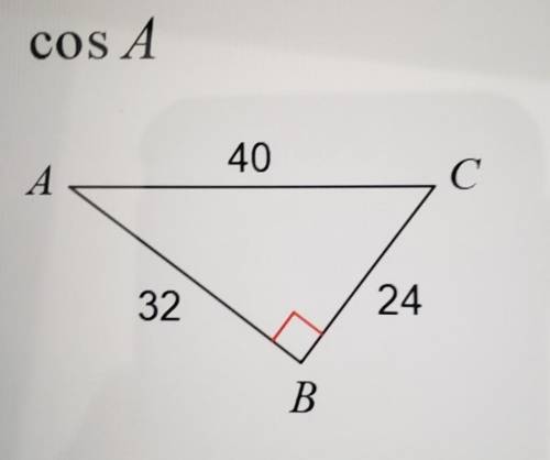Please help find cosine of A​