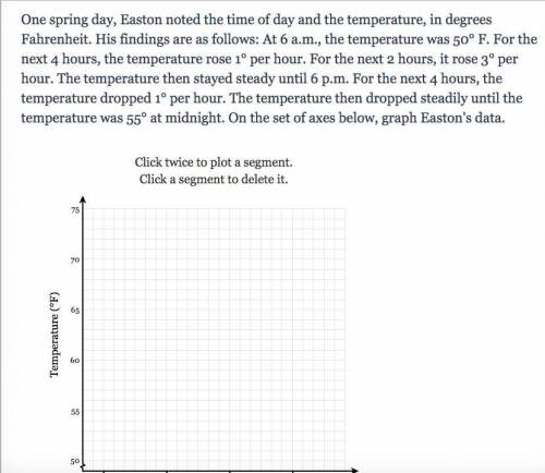 One spring day, Easton noted the time of day and the temperature, in degrees Fahrenheit. Please hel