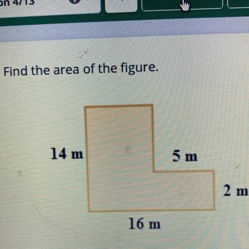 Find the area of the figure .
