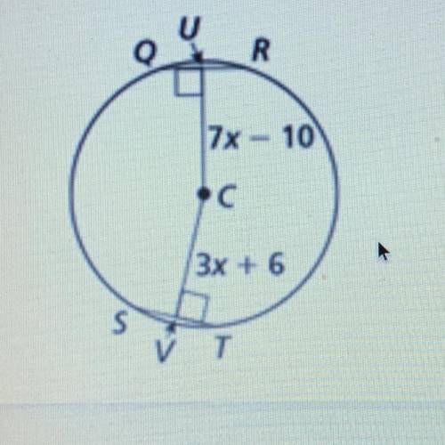 Find the radius. QR =8. Leave your answer in simplest radical form if needed.
