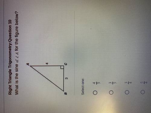 What is the sine of L A for the figure below?