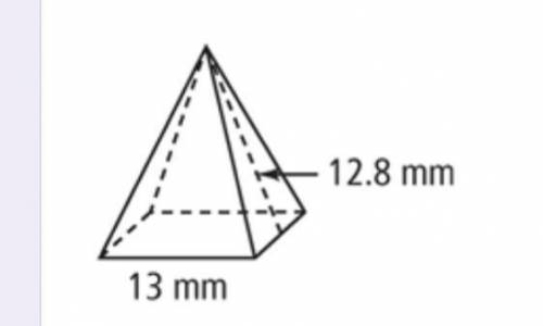 What is the volume of the square pyramid, given the slant height. Round to the nearest tenths place