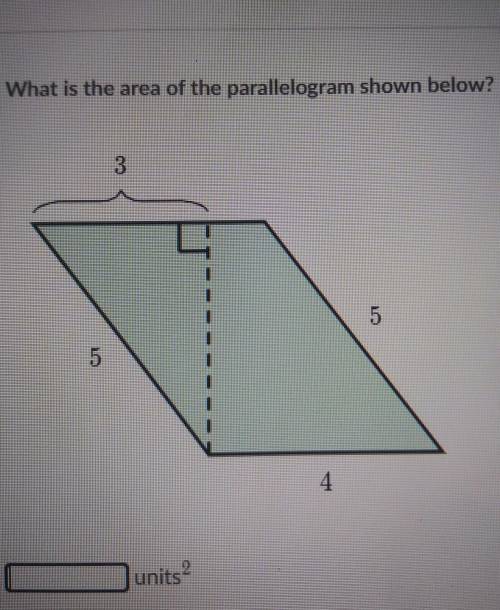 What is the area of the parallelogram shown below? ​