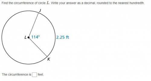 Find the circumference of circle L. Write your answer as a decimal, rounded to the nearest hundredt