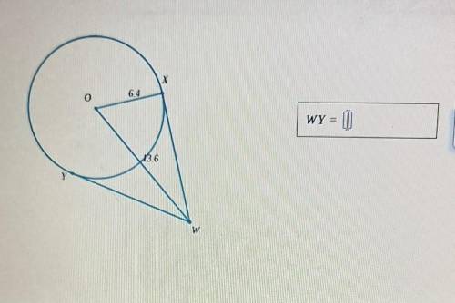 in the figure below, the segments WX and WY are tangent to the circle centered at O. Given that OX=
