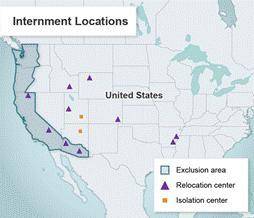 This map shows internment locations during World War II.

Where were Japanese Americans not permit