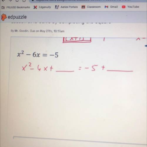 What do you need to add to both sides in order to create a perfect square trinomial?

-9
3
9
-3