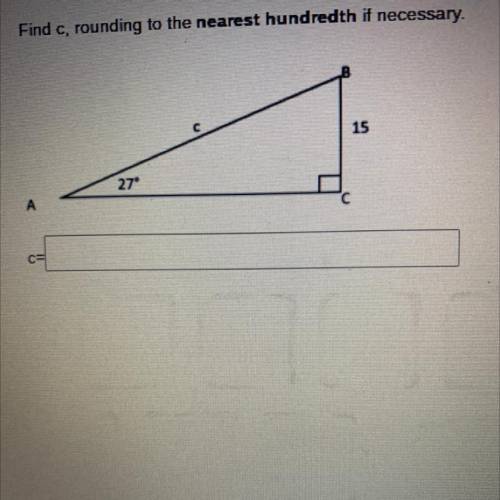 Find c, rounding to the nearest hundredth if necessary.