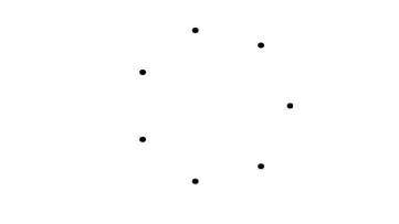 How many distinct triangles can be drawn by using three of the seven dots below? (Two triangles are