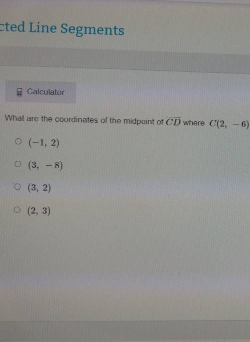 What are the coordinates of the midpoint of CD where C(2,-6) and D(4,10)?​