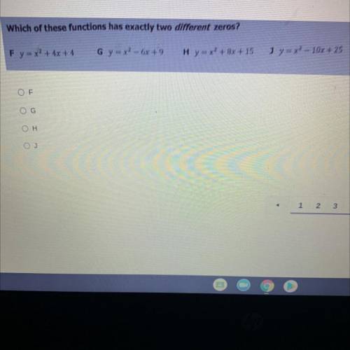 Which of these functions has exactly two different zeros? Please help