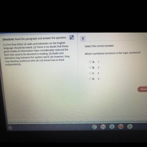 5

Select the correct answer.
Directions: Read the paragraph and answer the question.
(1) One fina