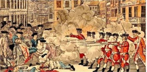 This engraving of the Boston Massacre helped spread anti-British feeling among the colonists. In wh