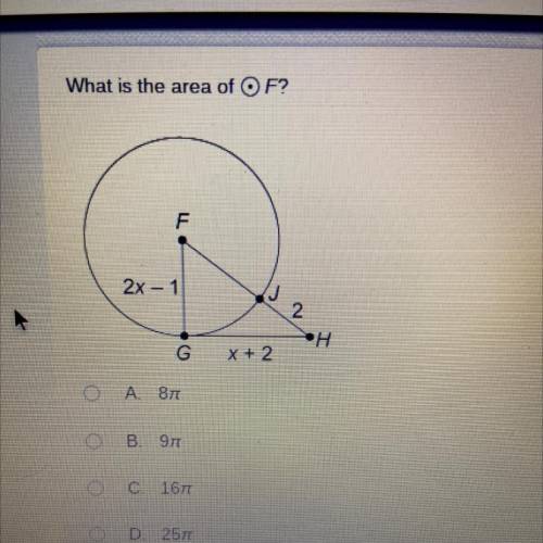 What is the area of F?