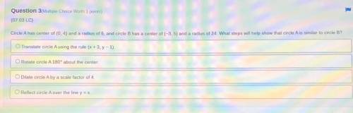 Circle A has center of (0,4) and a radius of 6...